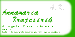 annamaria krajcsirik business card